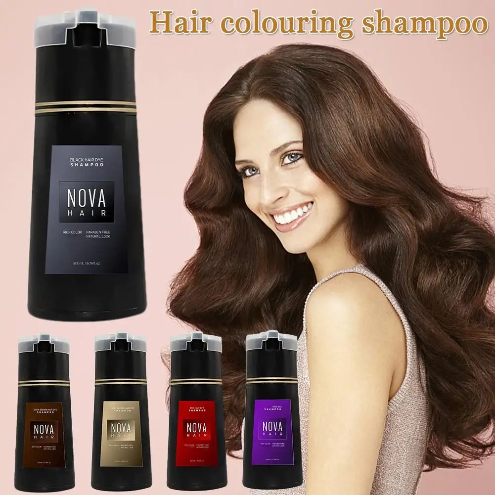 Hair Spray Color - 200 ml Nova Haarfärbe-Shampoo, Haarfärbe-Shampoo für