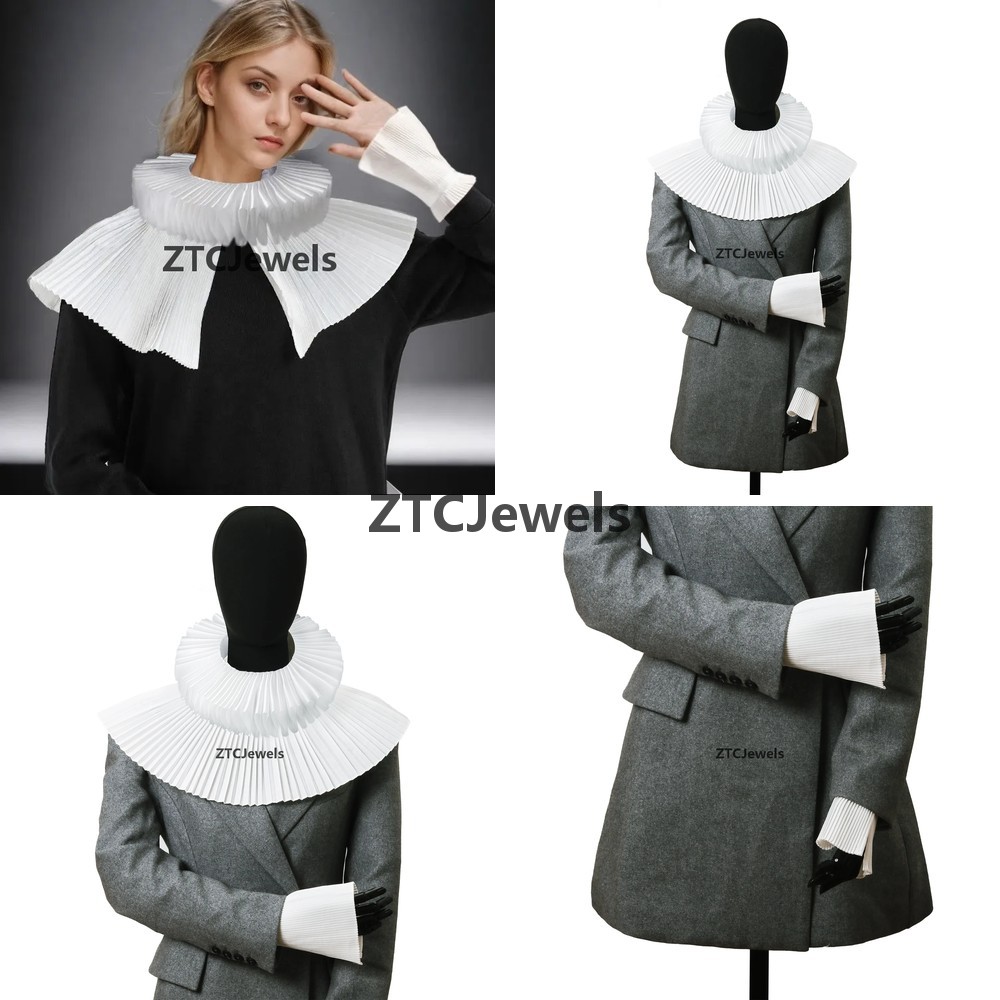 Detachable Cosplay Prop - Cosplay Perlenfächerförmiger Abnehmbarer Künstlicher Kragen Schal