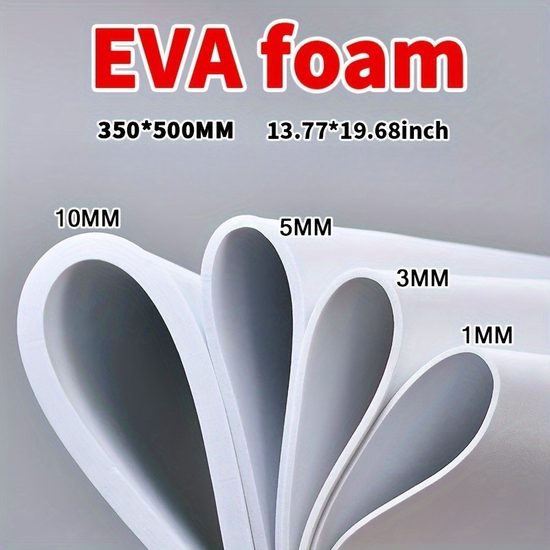 Cosplay Prop Foam Board - EVA-Schaumstoffplatte 14x19 Zoll, 3mm-10mm Dick, Weiße