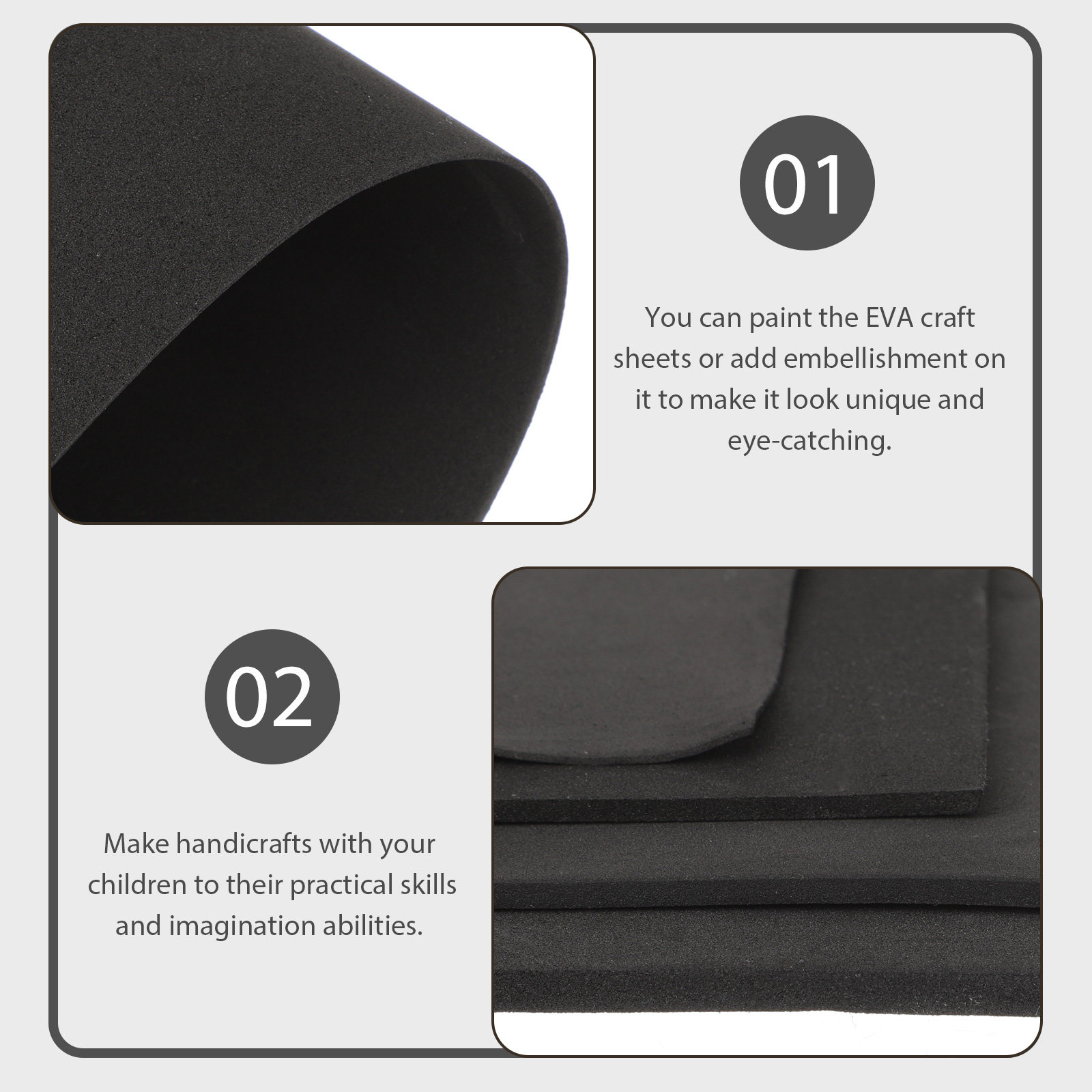 Cosplay Prop Foam Board - 4 Stück EVA-Schaumstoffplatten, handgemachtes DIY-Bastelmaterial, EVA-Platten