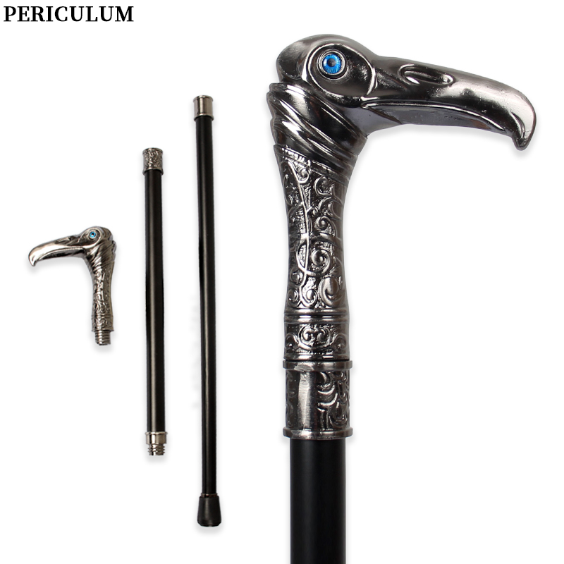 Detachable Cosplay Prop - Silberner Pestdoktor-Gehstock mit Vogelschnabel, Vintage-Adlerkopf, abnehmbarer