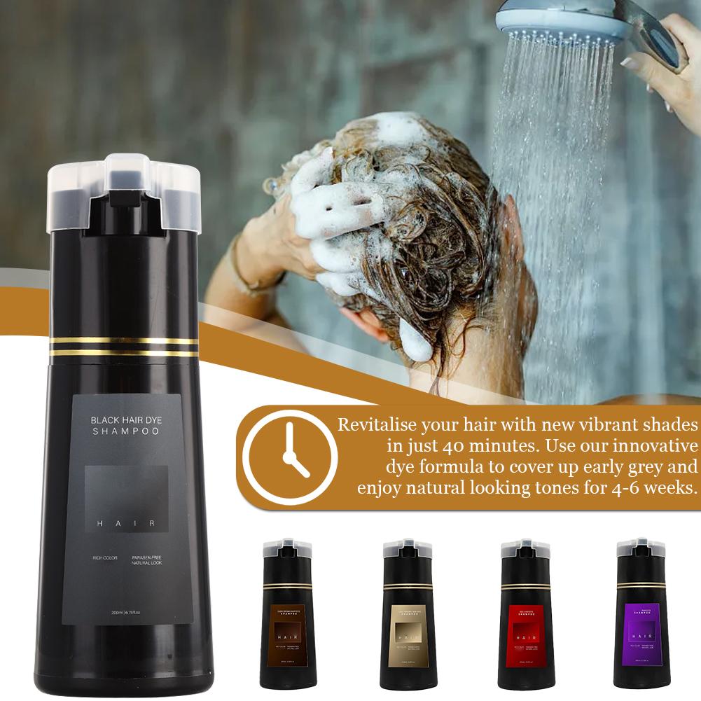 Hair Spray Color - 200ml 10-Minuten Schnell-Haarfärbeshampoo Natürliche Grauhaarabdeckung Permanente