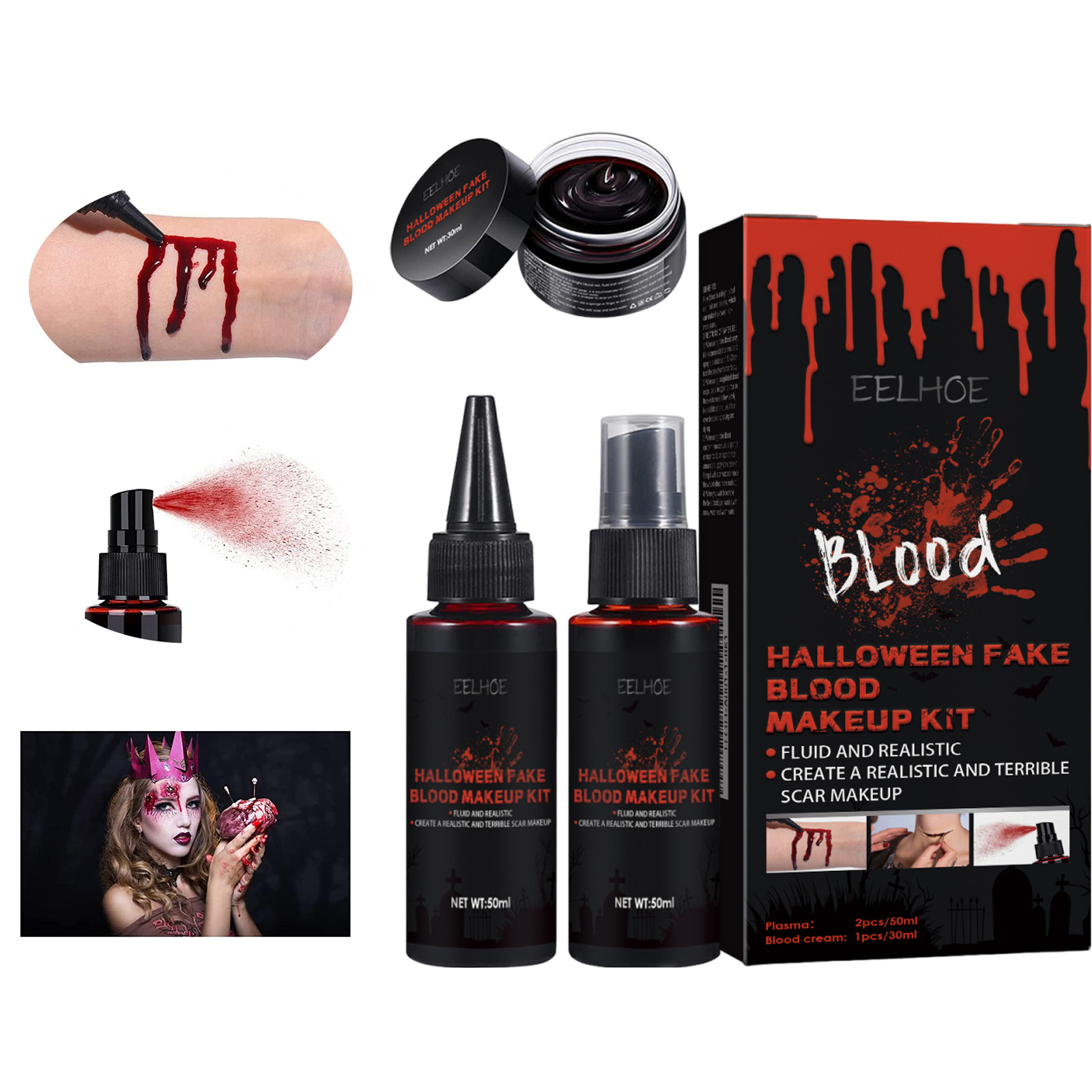 Body Paint Sfx - Halloween Fake Blood Makeup Kit Realistisches,