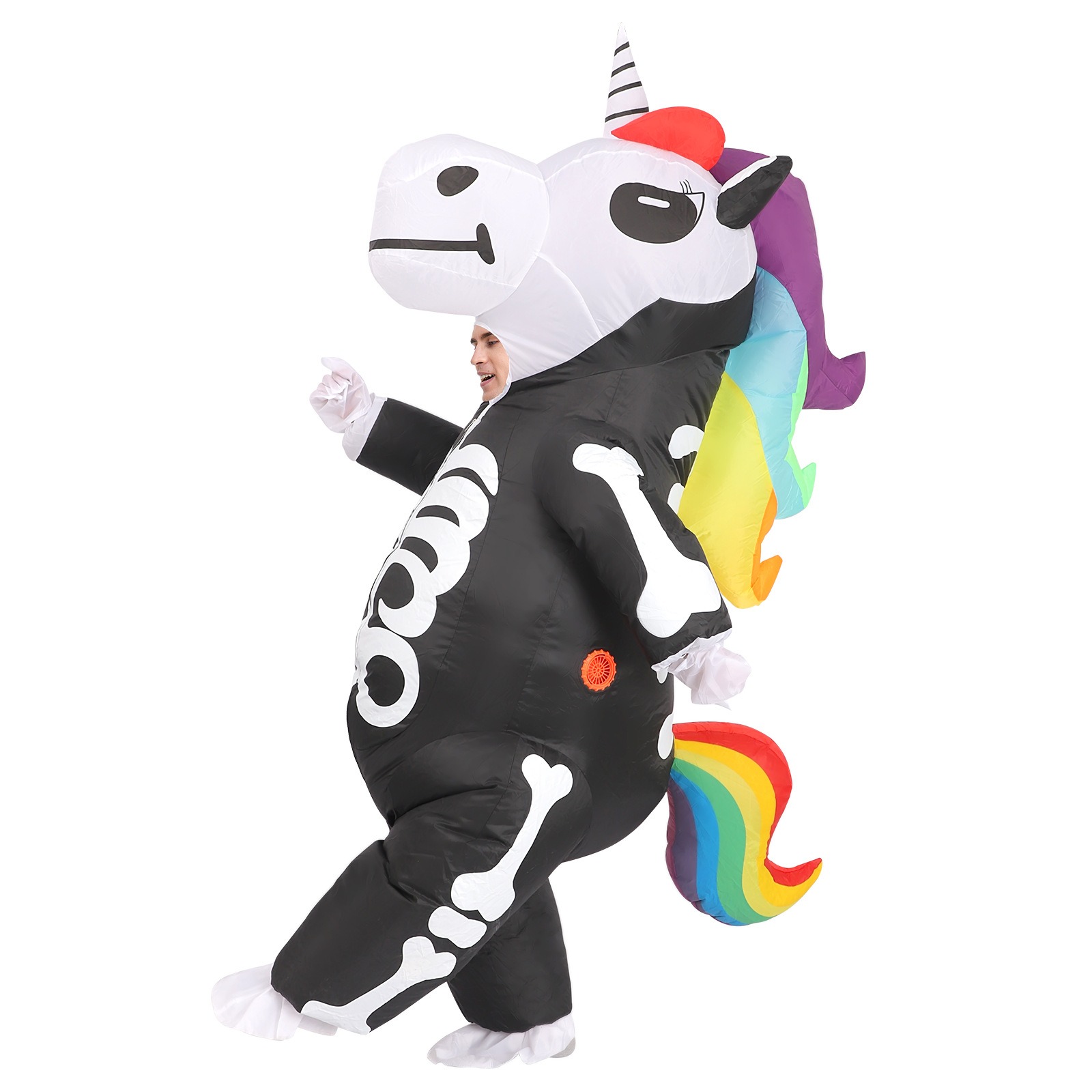 Regenbogen-Skelett-Einhorn Auf – Cosplay Prop Business Bewertung und Preis